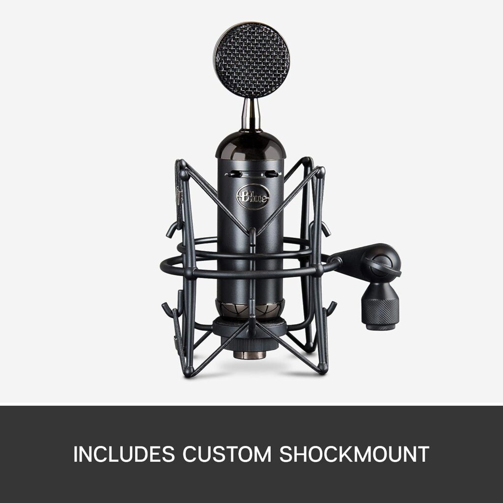 Logitech for Creators BlueBlackoutSpark SL XLR Condenser Microphone Pro Recording, Streaming, Podcasting, Gaming,Large Diaphragm Cardioid Mic Capsule,Shockmount,Natural Sound,Protective Case-Black