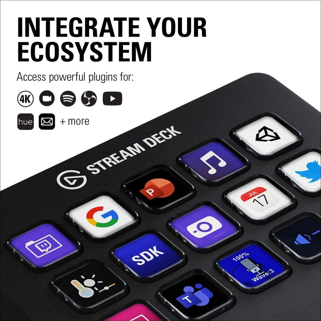 Elgato Stream Deck MK.2 – Studio Controller, 15 macro keys, trigger actions in apps and software like OBS, Twitch, ​YouTube and more, works with Mac and PC