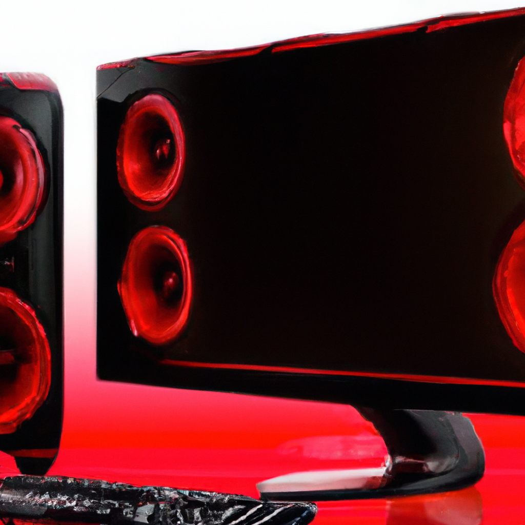 Redragon GS550 PC Gaming Speakers, 2.0 Channel Desktop Computer Sound Bar with Compact Maneuverable Size, Headphone Jack, Quality Bass  Decent Red Backlit, USB Powered w/ 3.5mm Cable